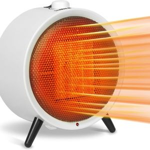 Space Heater for Indoor Use White, 1500W/900W Electric Desk Heaters with Thermos